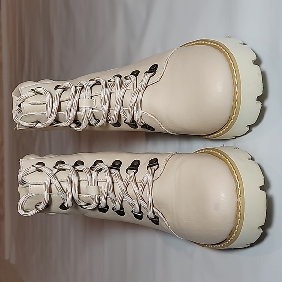 Oasis Society Kinsley boots full laceup womens 8 beige lug soles hiking academia - Picture 3 of 10